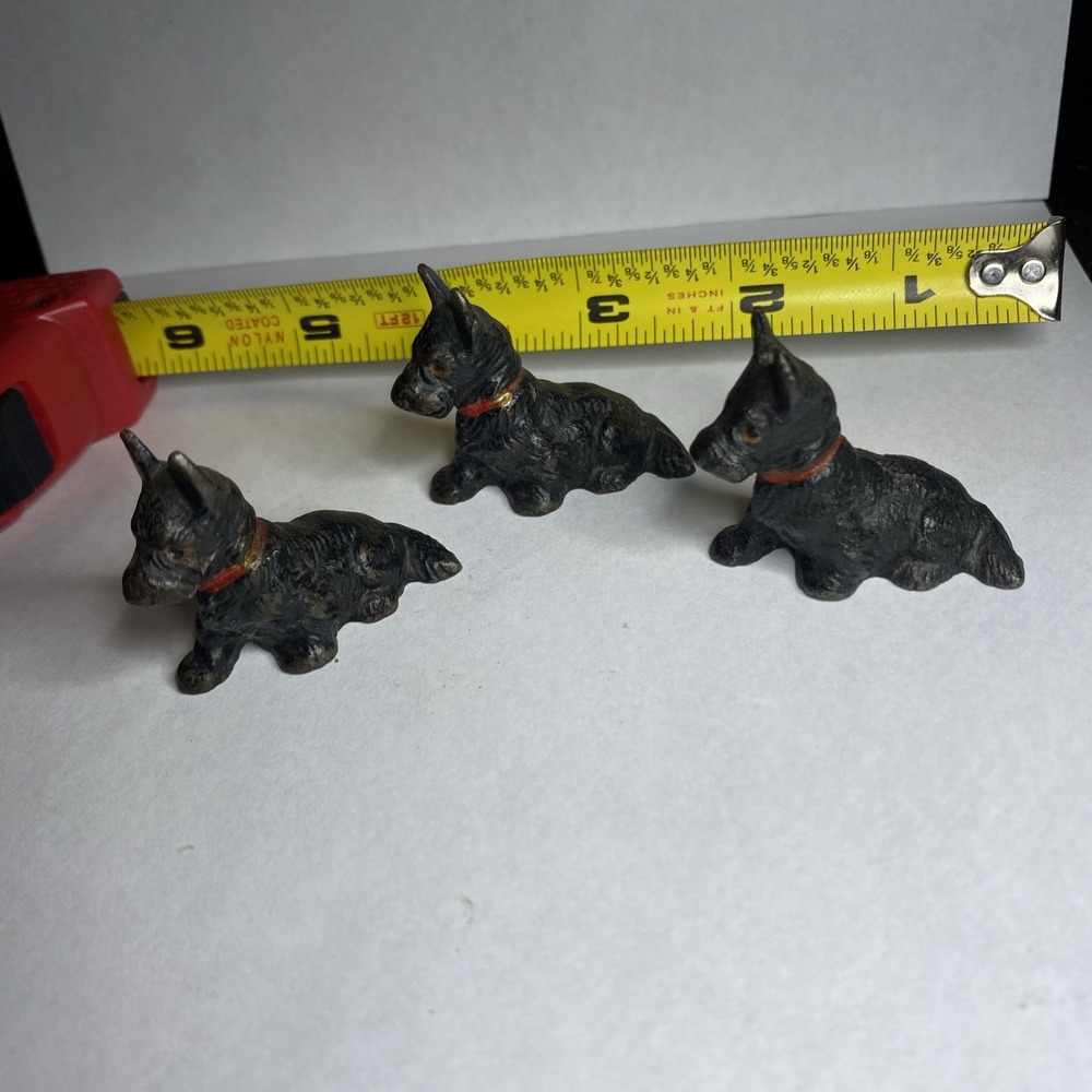Vintage Hubley? Scottie Dog Lot Of 3 Paperweight‎ Figurines Scottish Terrier